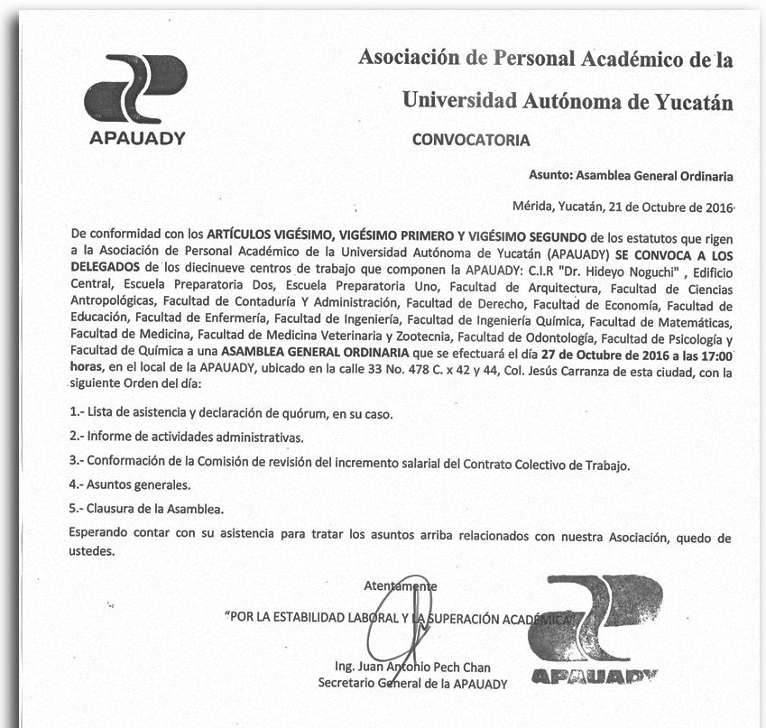 Featured image for “Convocatoria Asamblea General Ordinaria 27/oct/2016”