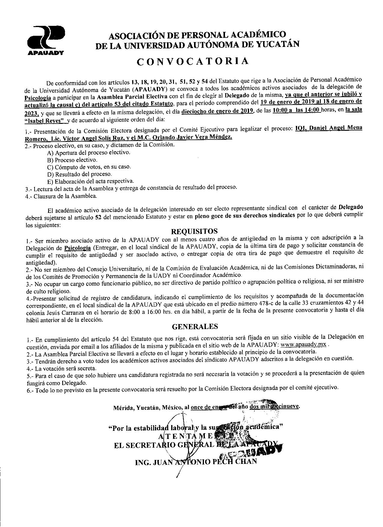 Featured image for “Convocatoria para elección de Delegado de la Facultad de Psicología”