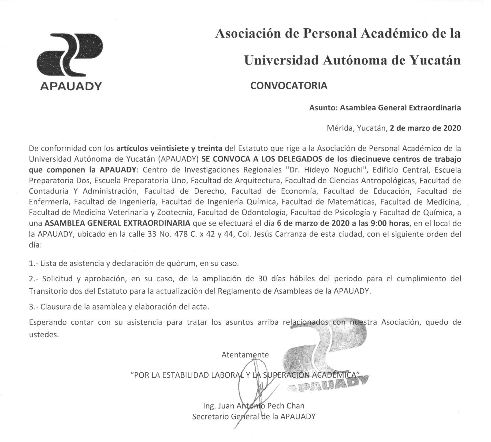 Featured image for “Asamblea General Extraordinaria | 6 marzo 2020 | 9:00 horas”