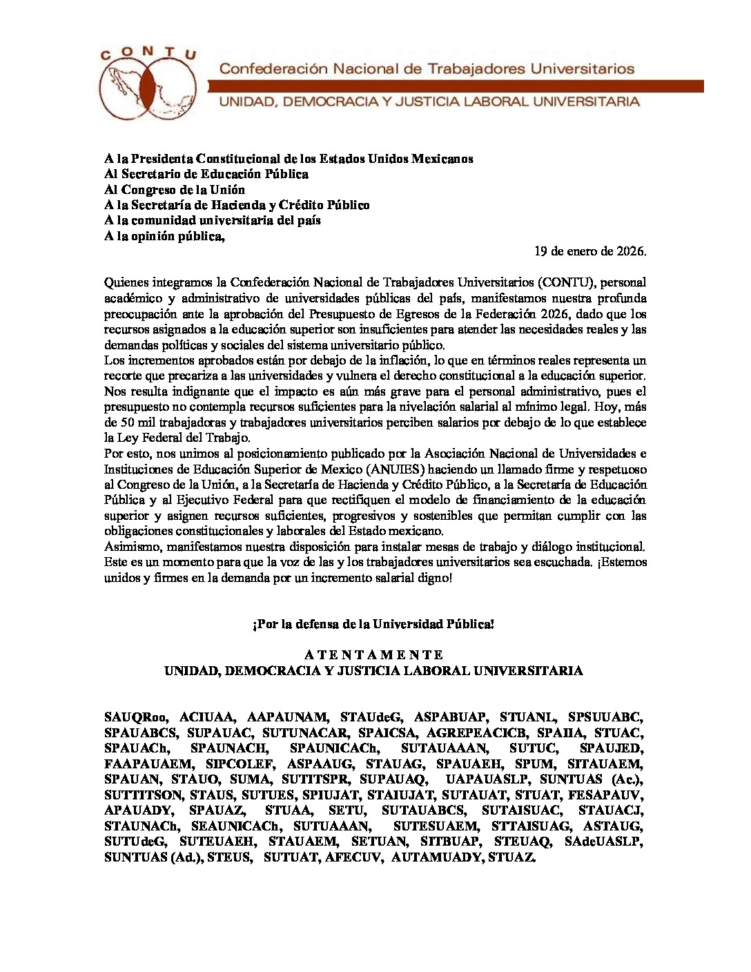 Featured image for “Posicionamiento CONTU”