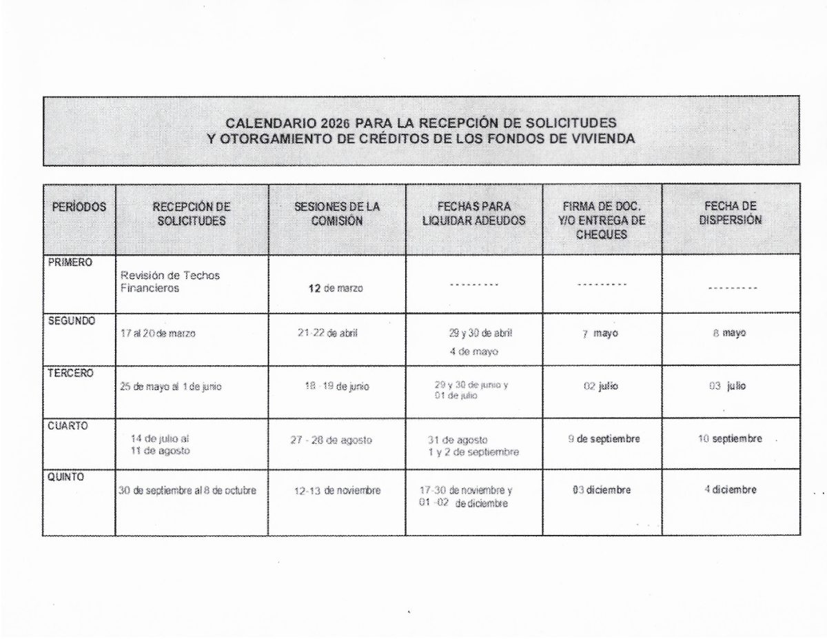 thumbnail of Calendario 2026 para la recepción de solicitudes